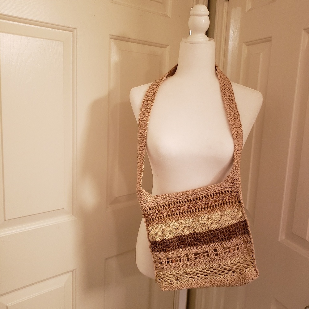 Cappelli Straworld Striped Straw Crossbody Purse